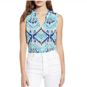 Tommy Bahama Tank Tropical Imani Ikat Sleeveless Blouse Small